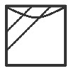 значок для стирки квадрат с косыми линиями и полукругом